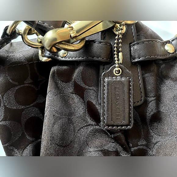 COACH Glitter Logo Brown Bag - Picture 5 of 8